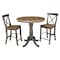 International Concepts Round 36 in Rd Ped Gathering Ht Table, 2 X-Back Counter Ht Stools, Hickory/Coal, 36 in W, 36 in L K45-36RT-6B-S6132-2 - alternate 1